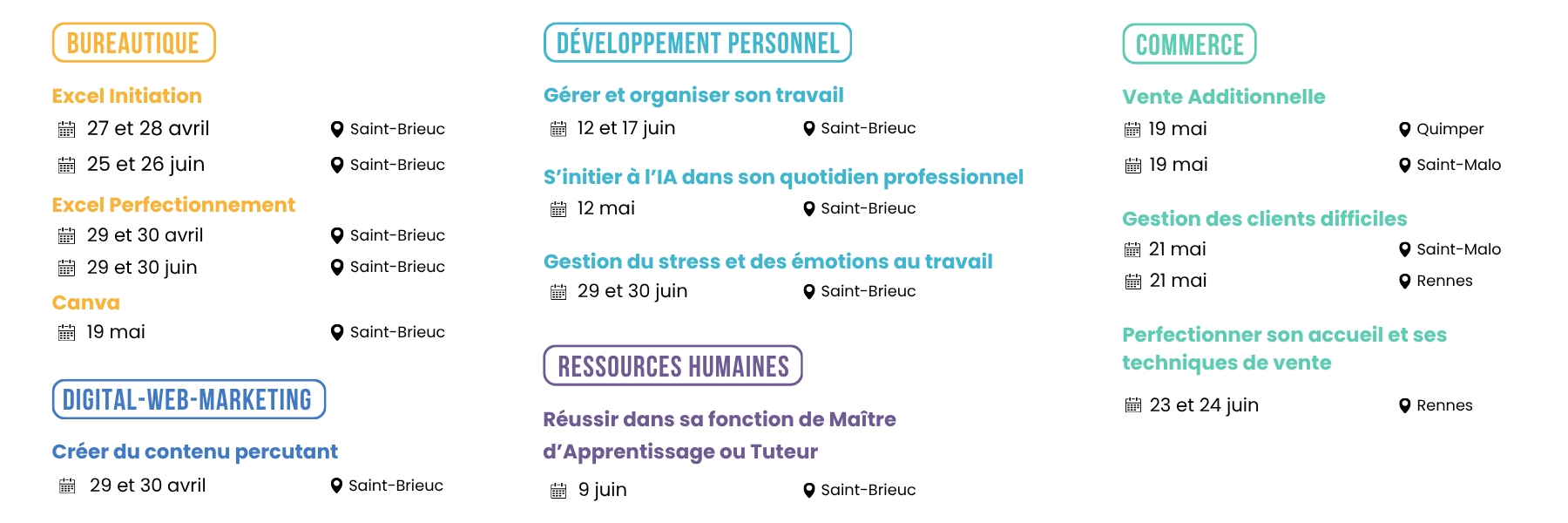 sessions de formation avril à juin2026 centré